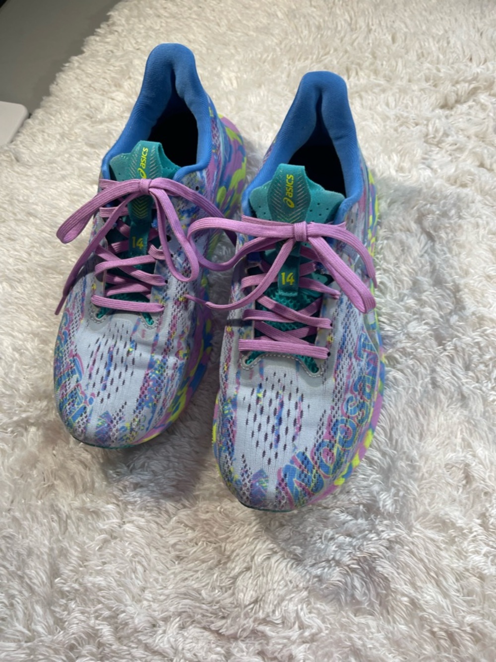 ASICS Multicolor Running Shoes with Pink Laces